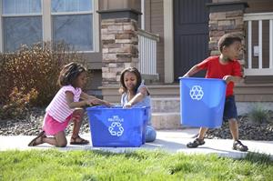 Kids recycling